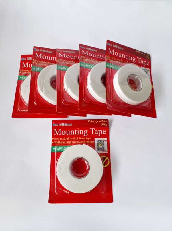 Cinta doble faz espuma. 18mm*3mts. (6 unidades)