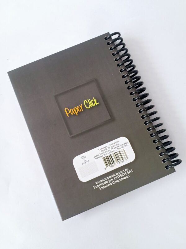 Cuaderno Argollado Mediano Satinado Tapa Dura 7Materias Paper Click