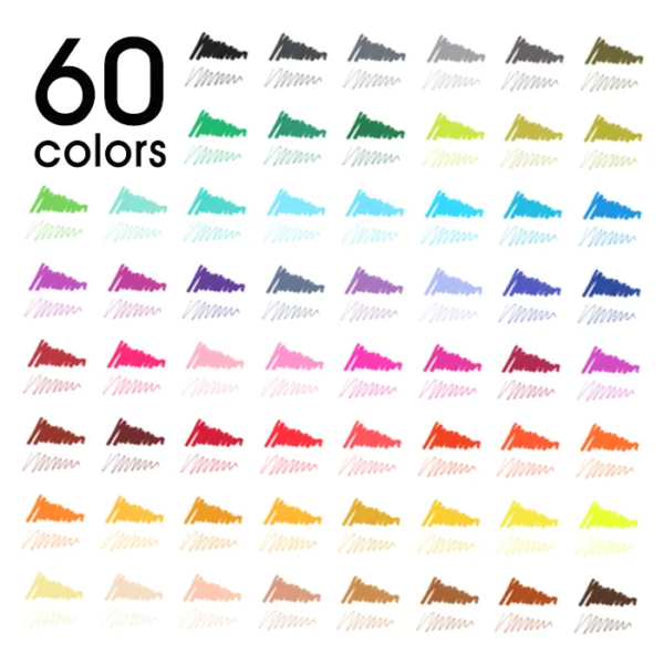 Marcador de Arte doble Punta ( Punta pincel- Micropunta) *60 colores